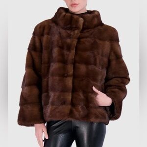 Luxurious GORSKI Custom Tailoring 2025 Reversible Brown Real Mink Fur Jacket M/L